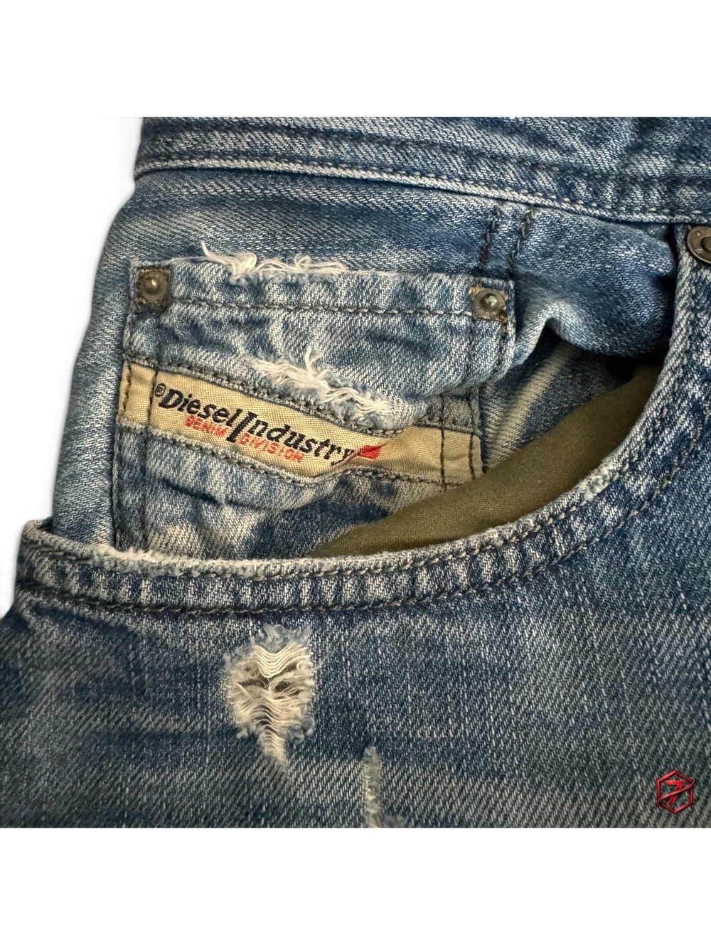 Diesel Larkee Relaxed W32 L30 Distressed Blue Jeans Straight Leg Denim